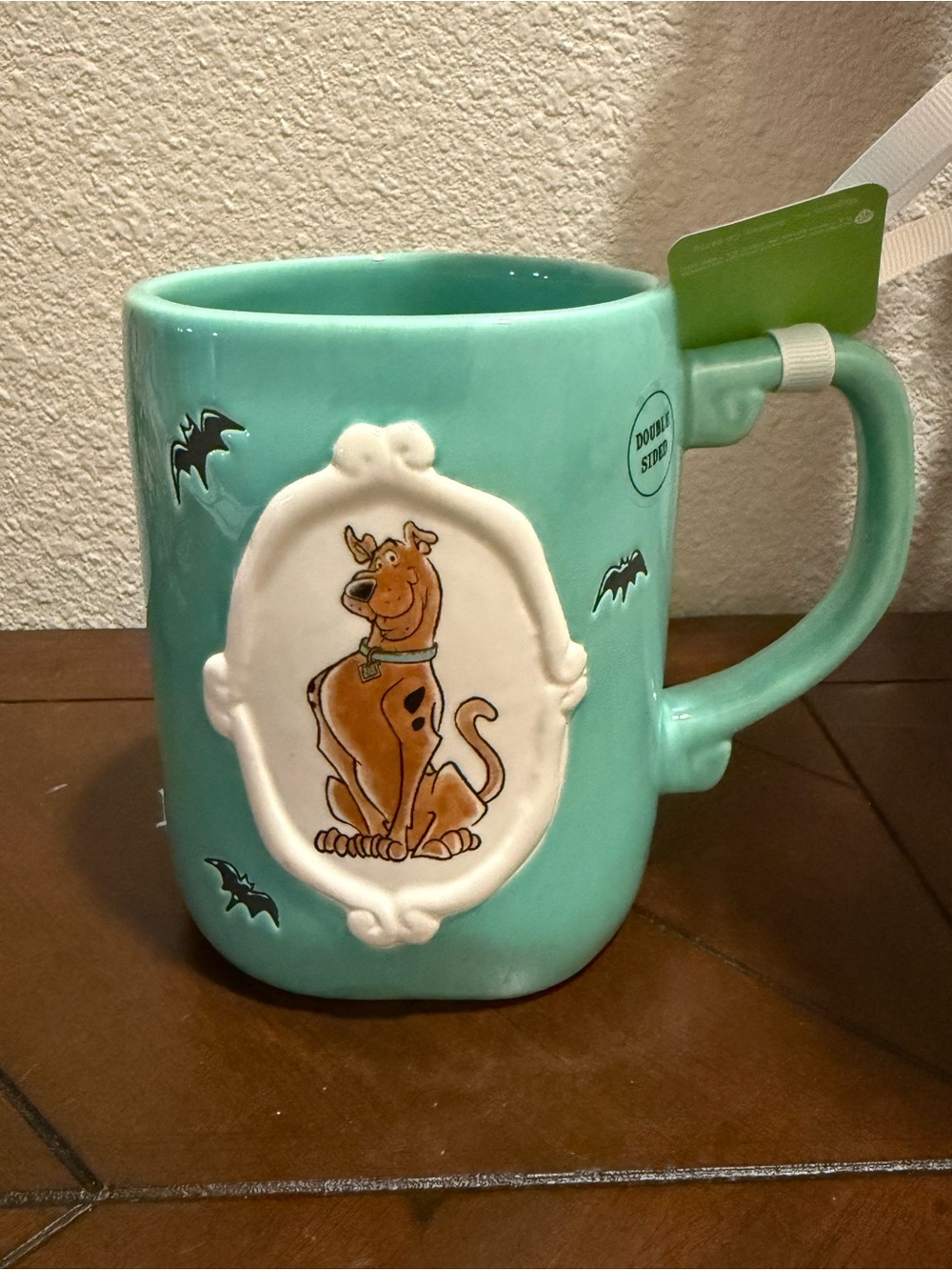 Rae Dunn x Scooby Doo Double-sided Teal Ceramic Mug Scooby-Doo. NWT